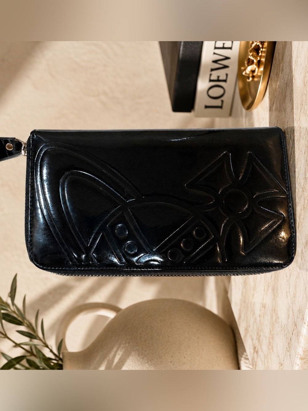 Vivienne Westwood Orb Embossed Patent Leather Zip Wallet